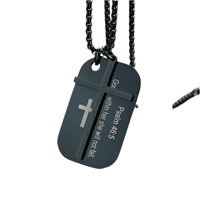 Bible Cross Dog Tag Necklaces - Bit of heaven shop