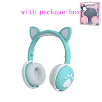 
              AIKSWE Bluetooth Headphones glowing cute LED Cat Ear
            