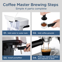 
              Geek Chef Espresso Machine Water Stainless Steel
            