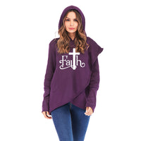 
              Large Size Faith Print Sweatshirt Hoodies
            