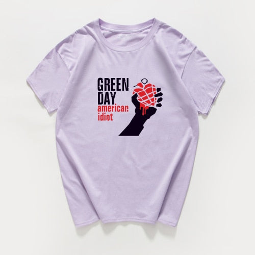 2019 new summer Famous band Green Day t shirt men 100% cotton loose Tops&Tees men  Rock Hip Hop street wear men clothes pok