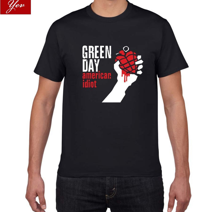 2019 new summer Famous band Green Day t shirt men 100% cotton loose Tops&Tees men  Rock Hip Hop street wear men clothes pok