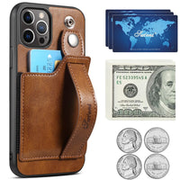 
              Luxury Leather Bracket Wristband Card Slot Holder Cover ShockProof Wallet Shell
            