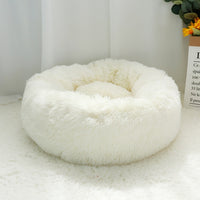 
              Fluffy Calming Dog Bed Long Plush Donut Pet Bed Hondenmand Round Orthopedic Lounger Sleeping Bag Kennel Cat Puppy Sofa Bed House
            