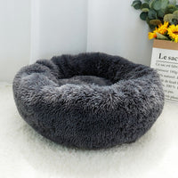 
              Fluffy Calming Dog Bed Long Plush Donut Pet Bed Hondenmand Round Orthopedic Lounger Sleeping Bag Kennel Cat Puppy Sofa Bed House
            