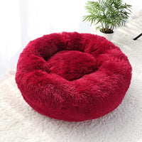 
              Fluffy Calming Dog Bed Long Plush Donut Pet Bed Hondenmand Round Orthopedic Lounger Sleeping Bag Kennel Cat Puppy Sofa Bed House
            