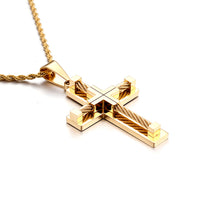 Stainless Steel Wire Cross Pendant Necklace Men