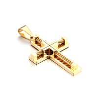 Stainless Steel Wire Cross Pendant Necklace Men