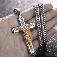 Stainless Steel Crucifix Jesus Cross Necklace