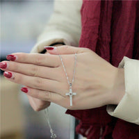 
              Cross Crown Necklace Women Silver
            