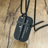 
              Bible Cross Dog Tag Necklaces
            