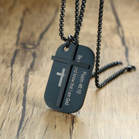 
              Bible Cross Dog Tag Necklaces
            