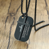 
              Bible Cross Dog Tag Necklaces
            