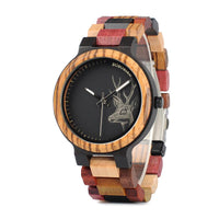 
              P14-2 Deer Collection Wood Watches Date and Week Display Quartz Men
            