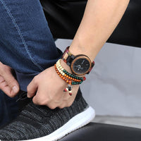 P14-2 Deer Collection Wood Watches Date and Week Display Quartz Men