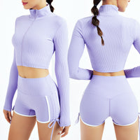 Long Sleeve Sports Jacket Women Zip Fitness Yoga